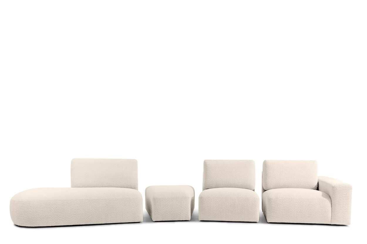 Kampinė sofa ZUCO, smėlio, kairinė/dešininė, 430x105x84 cm