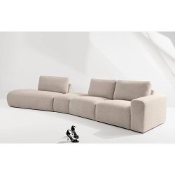 Kampinė sofa ZUCO, smėlio, kairinė/dešininė, 430x105x84 cm