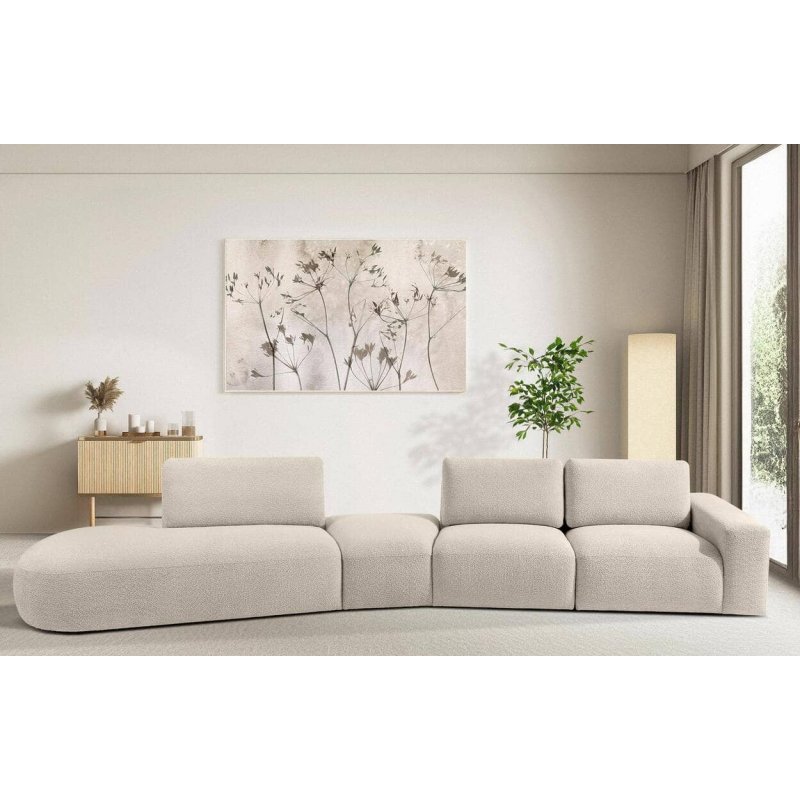 Kampinė sofa ZUCO, smėlio, kairinė/dešininė, 430x105x84 cm