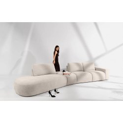 Kampinė sofa ZUCO, smėlio, kairinė/dešininė, 430x105x84 cm