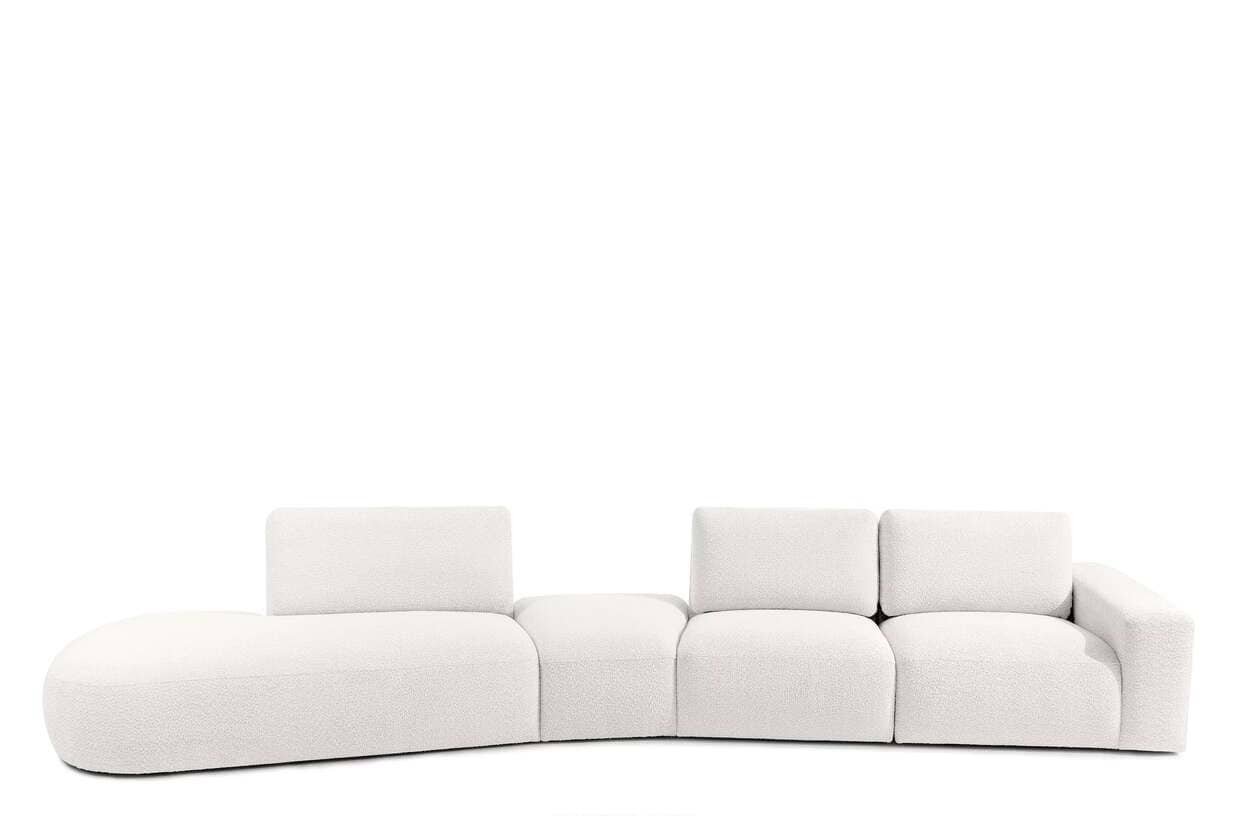 Kampinė sofa ZUCO, ecru, kairinė/dešininė, 430x105x84 cm