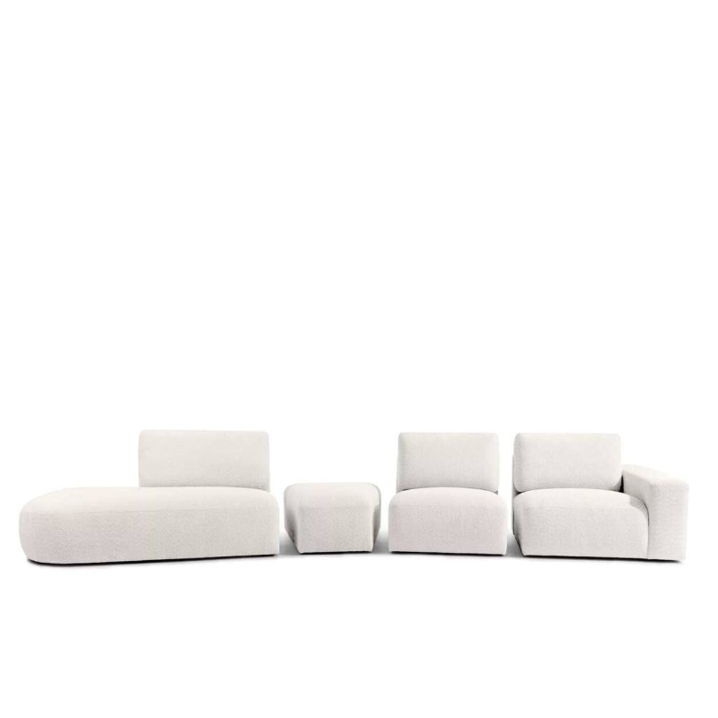 Kampinė sofa ZUCO, ecru, kairinė/dešininė, 430x105x84 cm