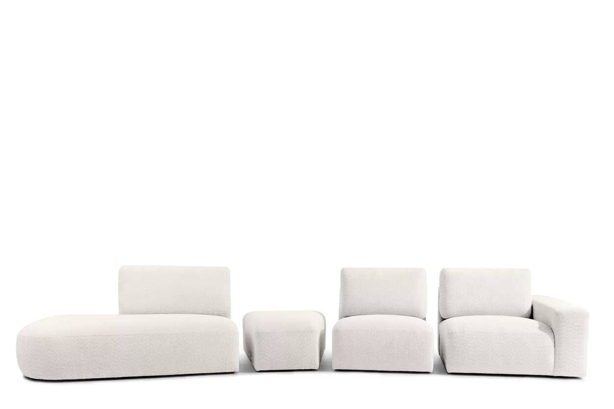 Kampinė sofa ZUCO, ecru, kairinė/dešininė, 430x105x84 cm