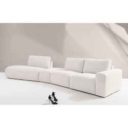 Kampinė sofa ZUCO, ecru, kairinė/dešininė, 430x105x84 cm