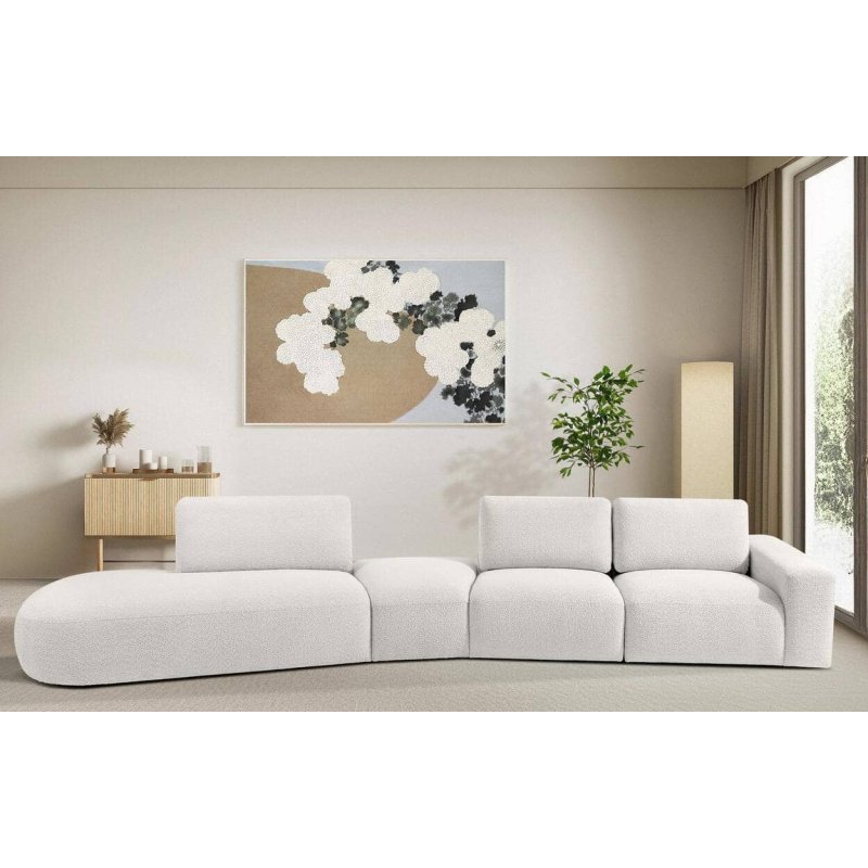 Kampinė sofa ZUCO, ecru, kairinė/dešininė, 430x105x84 cm