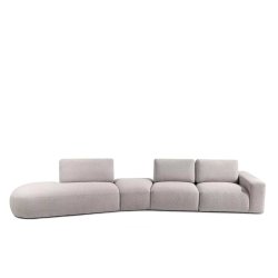 Kampinė sofa ZUCO, šviesiai ruda, kairinė/dešininė, 430x105x84 cm