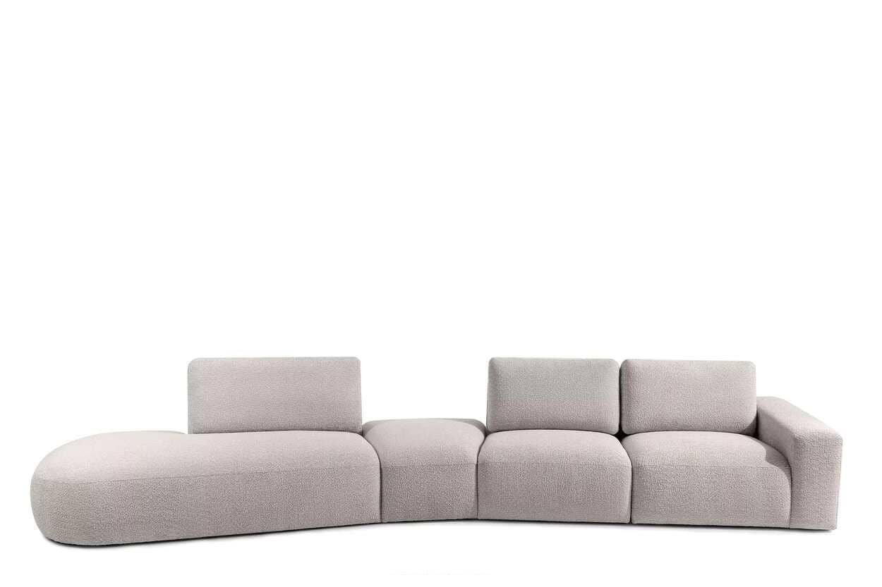 Kampinė sofa ZUCO, šviesiai ruda, kairinė/dešininė, 430x105x84 cm