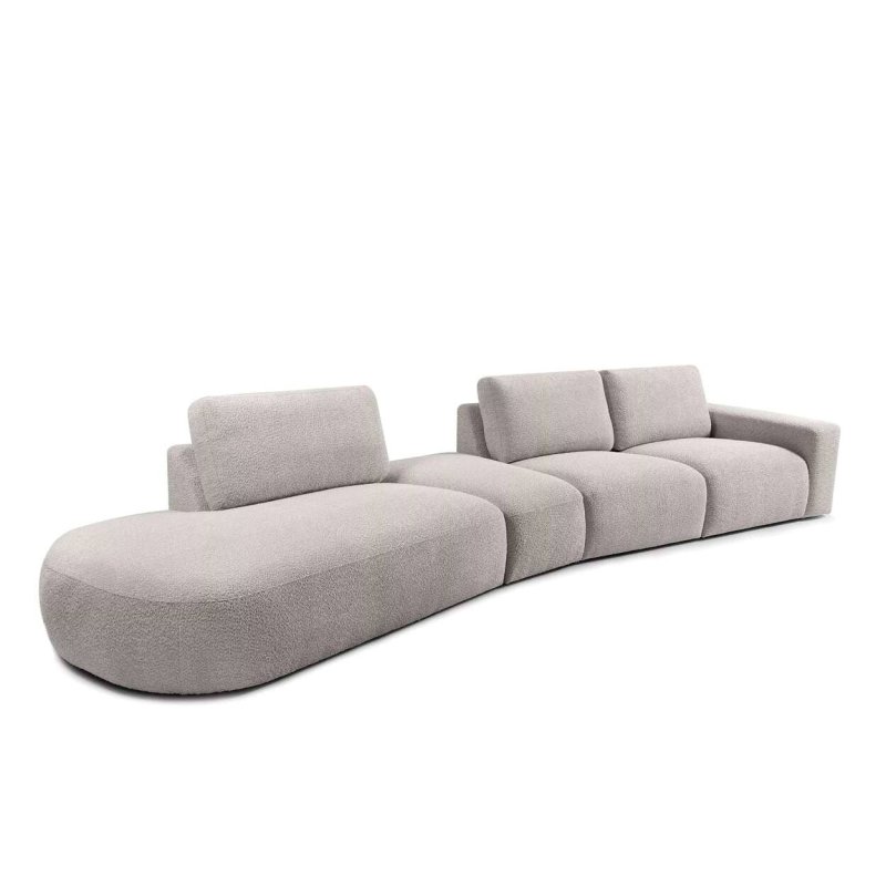 Kampinė sofa ZUCO, šviesiai ruda, kairinė/dešininė, 430x105x84 cm