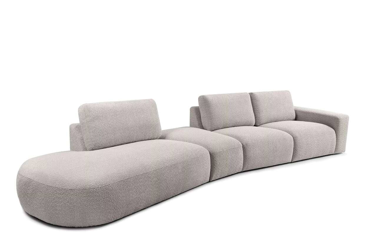 Kampinė sofa ZUCO, šviesiai ruda, kairinė/dešininė, 430x105x84 cm