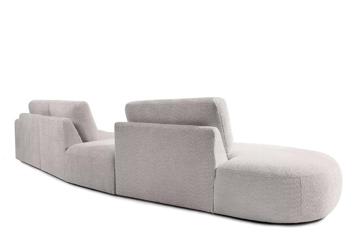 Kampinė sofa ZUCO, šviesiai ruda, kairinė/dešininė, 430x105x84 cm