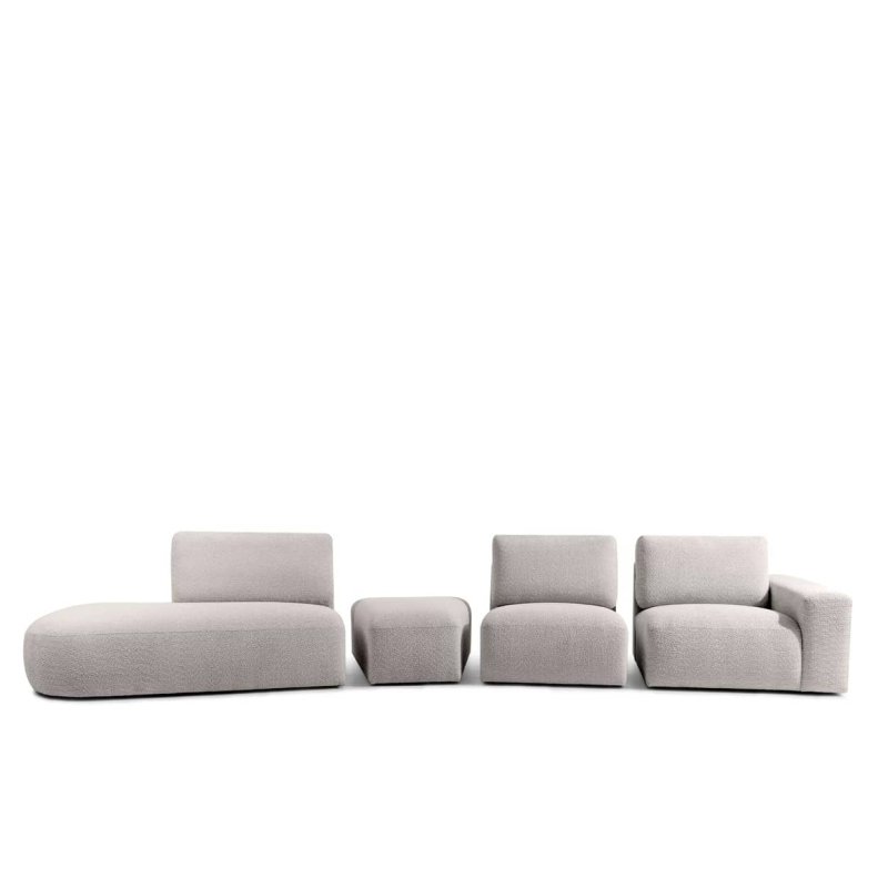 Kampinė sofa ZUCO, šviesiai ruda, kairinė/dešininė, 430x105x84 cm