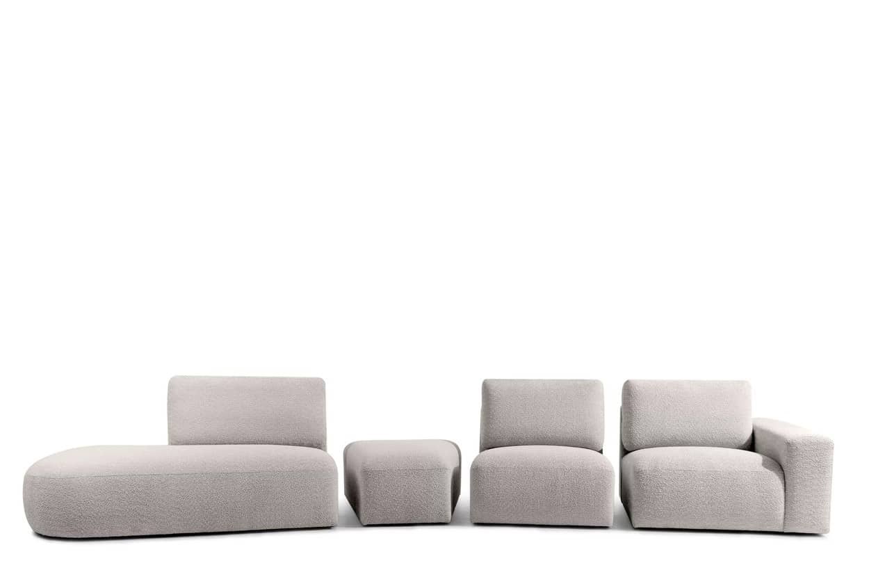 Kampinė sofa ZUCO, šviesiai ruda, kairinė/dešininė, 430x105x84 cm