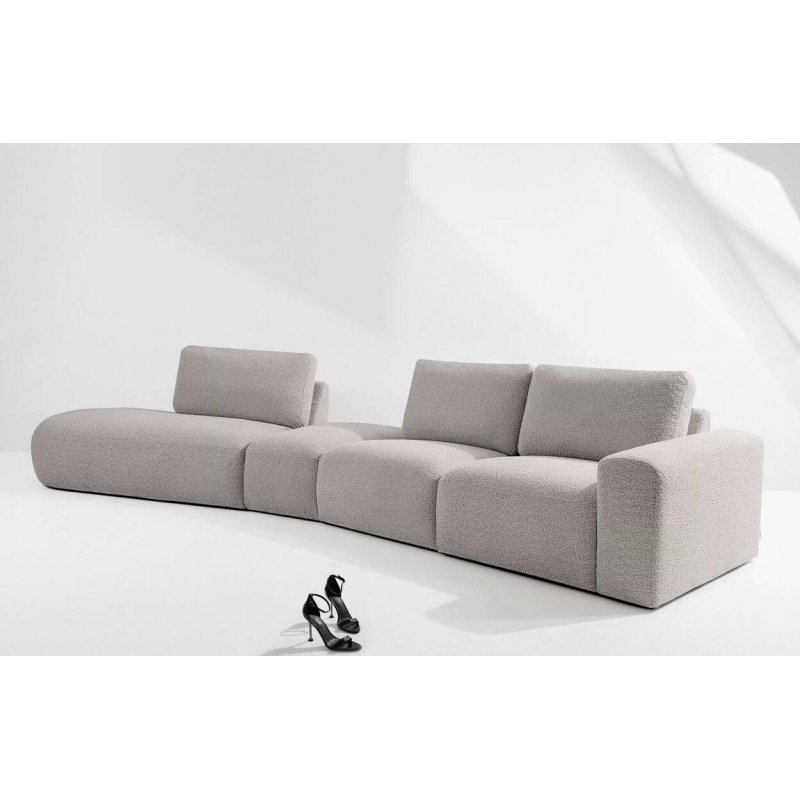 Kampinė sofa ZUCO, šviesiai ruda, kairinė/dešininė, 430x105x84 cm