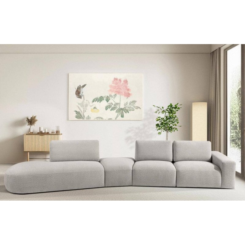 Kampinė sofa ZUCO, šviesiai ruda, kairinė/dešininė, 430x105x84 cm