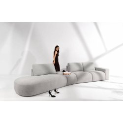 Kampinė sofa ZUCO, šviesiai ruda, kairinė/dešininė, 430x105x84 cm