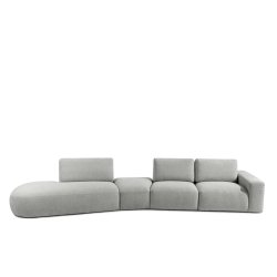 Kampinė sofa ZUCO, pelenų, kairinė/dešininė, 430x105x84 cm