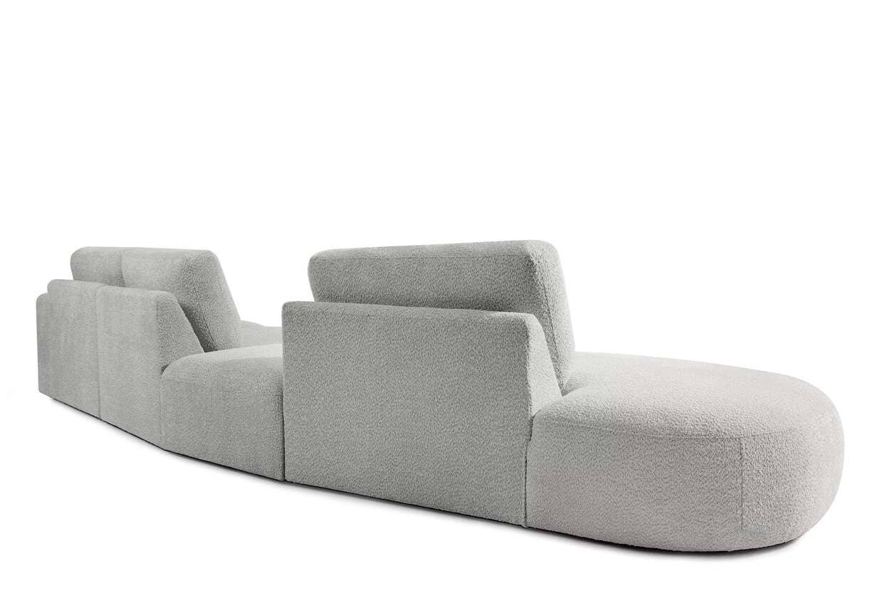 Kampinė sofa ZUCO, pelenų, kairinė/dešininė, 430x105x84 cm