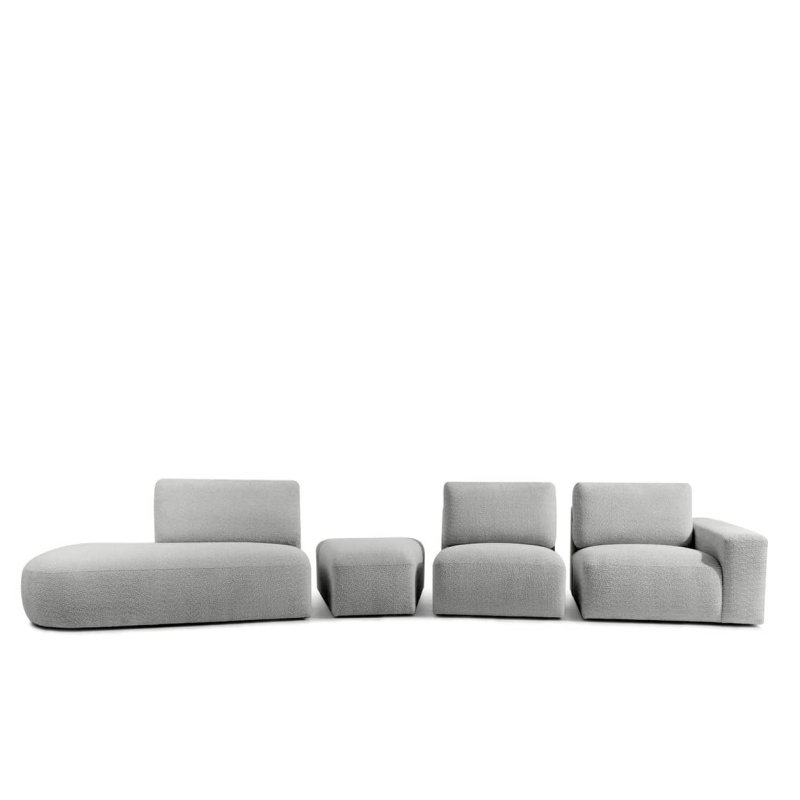 Kampinė sofa ZUCO, pelenų, kairinė/dešininė, 430x105x84 cm