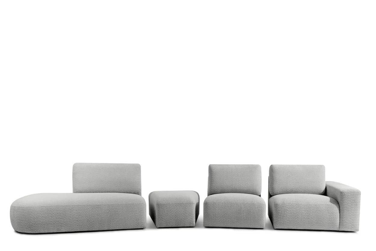 Kampinė sofa ZUCO, pelenų, kairinė/dešininė, 430x105x84 cm