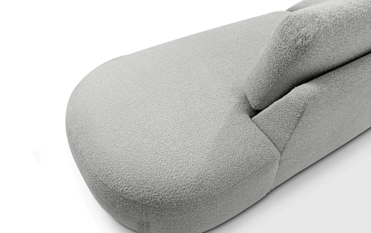 Kampinė sofa ZUCO, pelenų, kairinė/dešininė, 430x105x84 cm