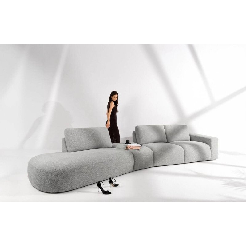 Kampinė sofa ZUCO, pelenų, kairinė/dešininė, 430x105x84 cm