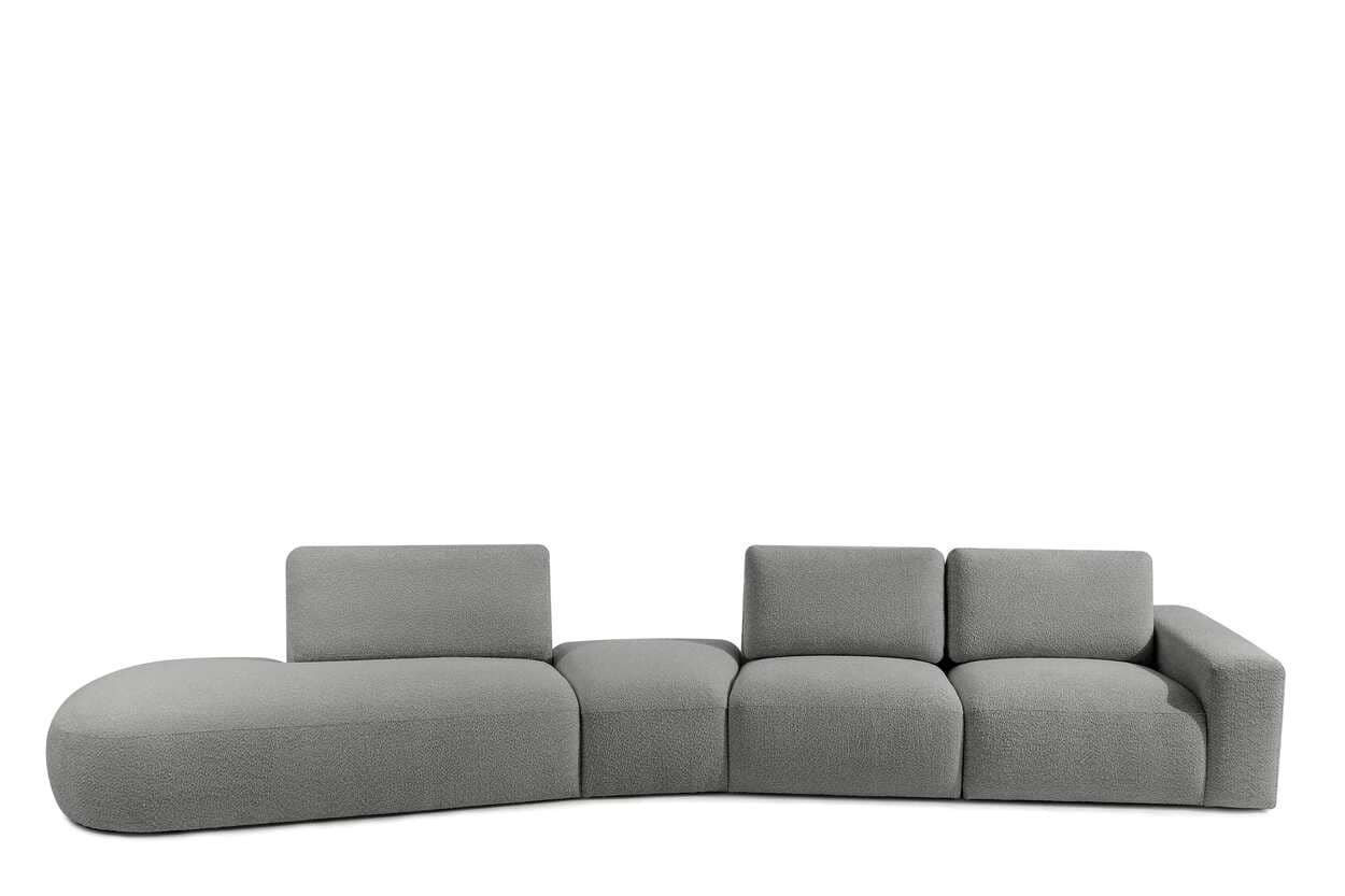 Kampinė sofa ZUCO, pilka, kairinė/dešininė, 430x105x84 cm