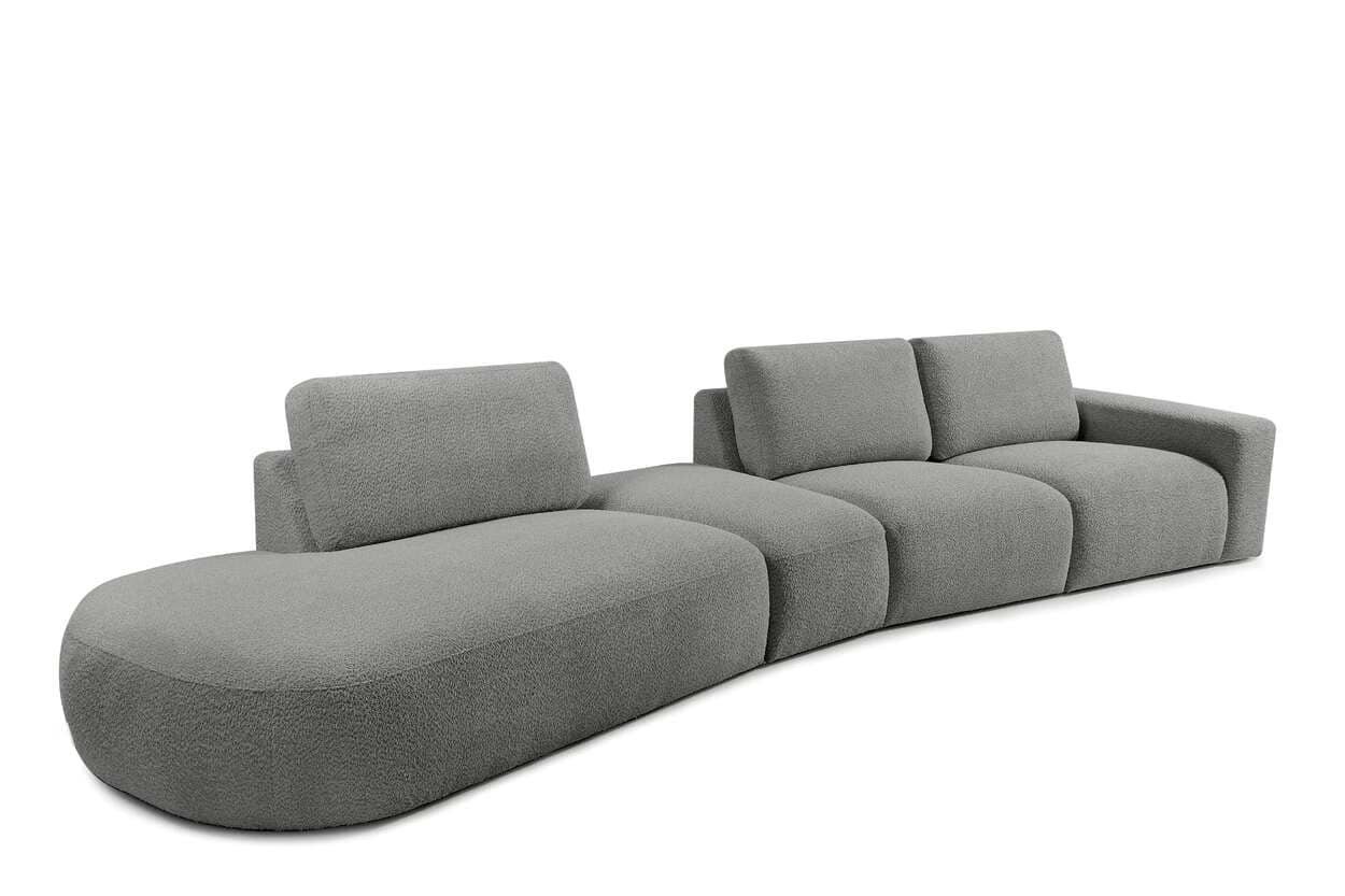 Kampinė sofa ZUCO, pilka, kairinė/dešininė, 430x105x84 cm