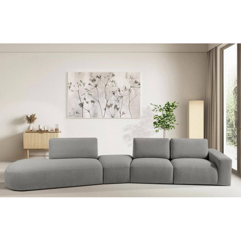 Kampinė sofa ZUCO, pilka, kairinė/dešininė, 430x105x84 cm