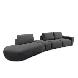 Kampinė sofa ZUCO, grafito, kairinė/dešininė, 430x105x84 cm