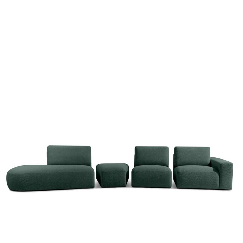 Kampinė sofa ZUCO, žalia, kairinė/dešininė, 430x105x84 cm