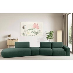 Kampinė sofa ZUCO, žalia, kairinė/dešininė, 430x105x84 cm