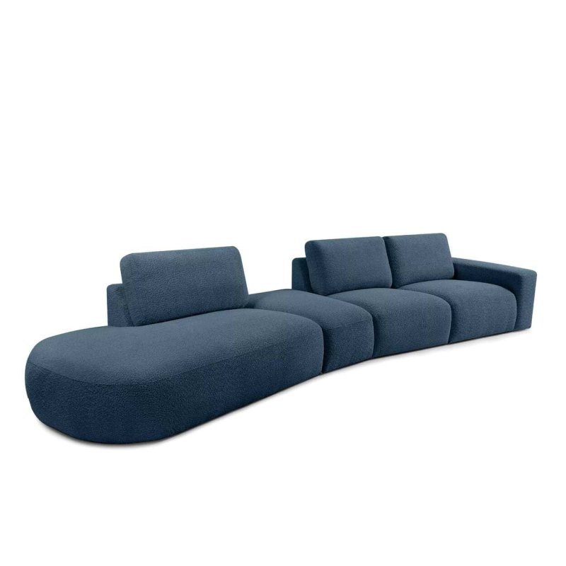 Kampinė sofa ZUCO, mėlyna, kairinė/dešininė, 430x105x84 cm