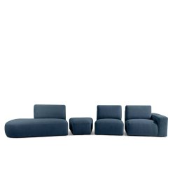 Kampinė sofa ZUCO, mėlyna, kairinė/dešininė, 430x105x84 cm