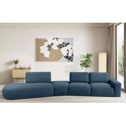 Kampinė sofa ZUCO, mėlyna, kairinė/dešininė, 430x105x84 cm