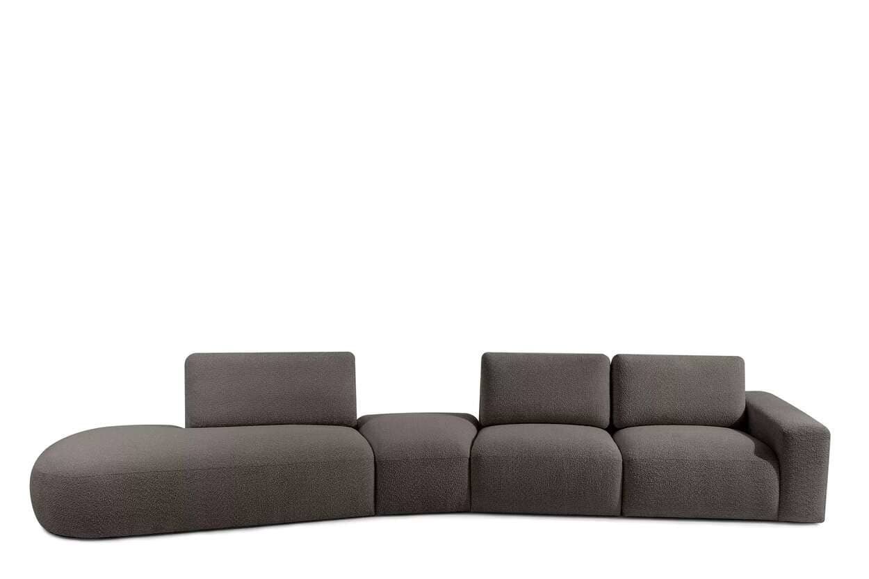 Kampinė sofa ZUCO, ruda, kairinė/dešininė, 430x105x84 cm