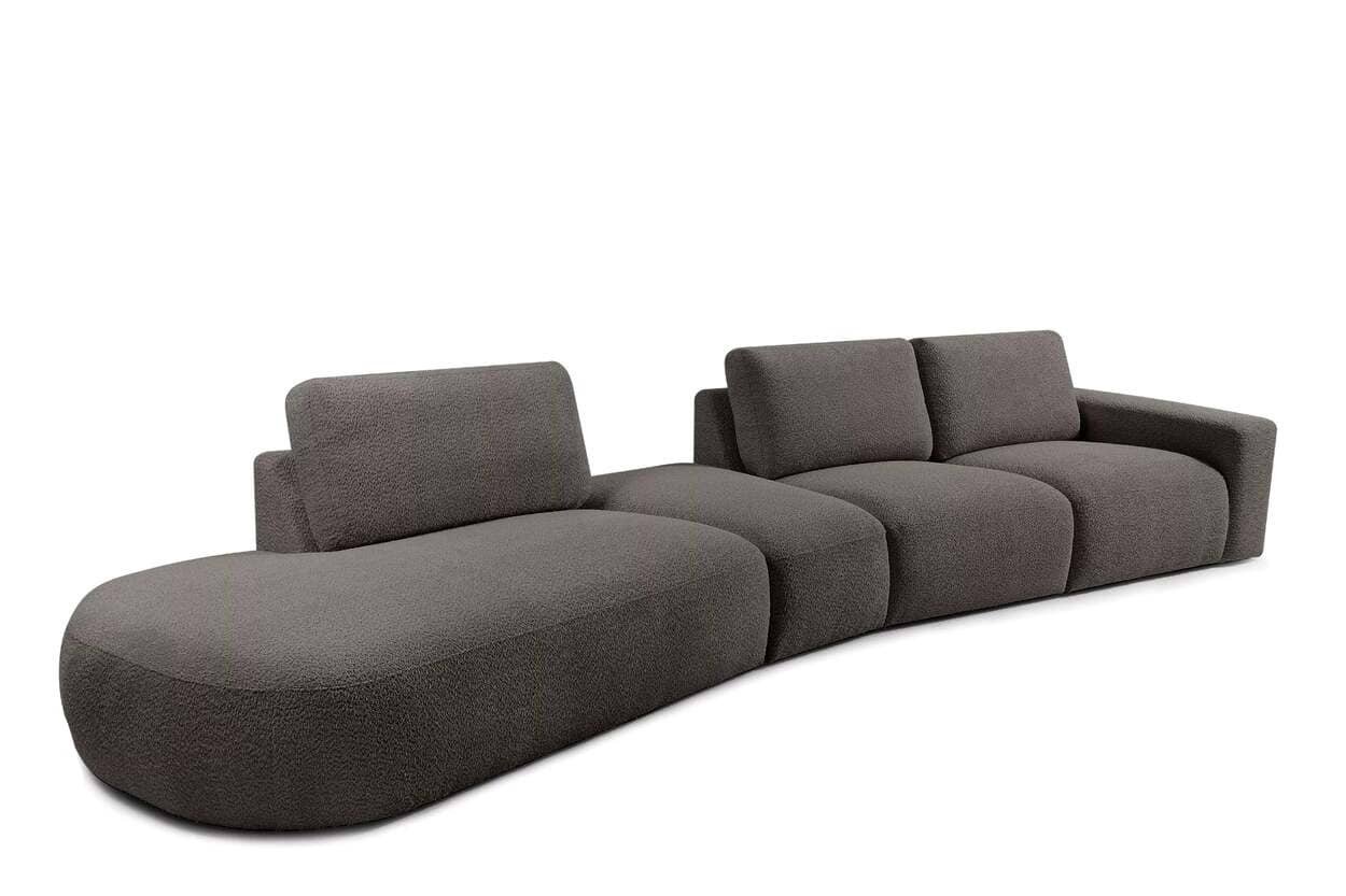 Kampinė sofa ZUCO, ruda, kairinė/dešininė, 430x105x84 cm