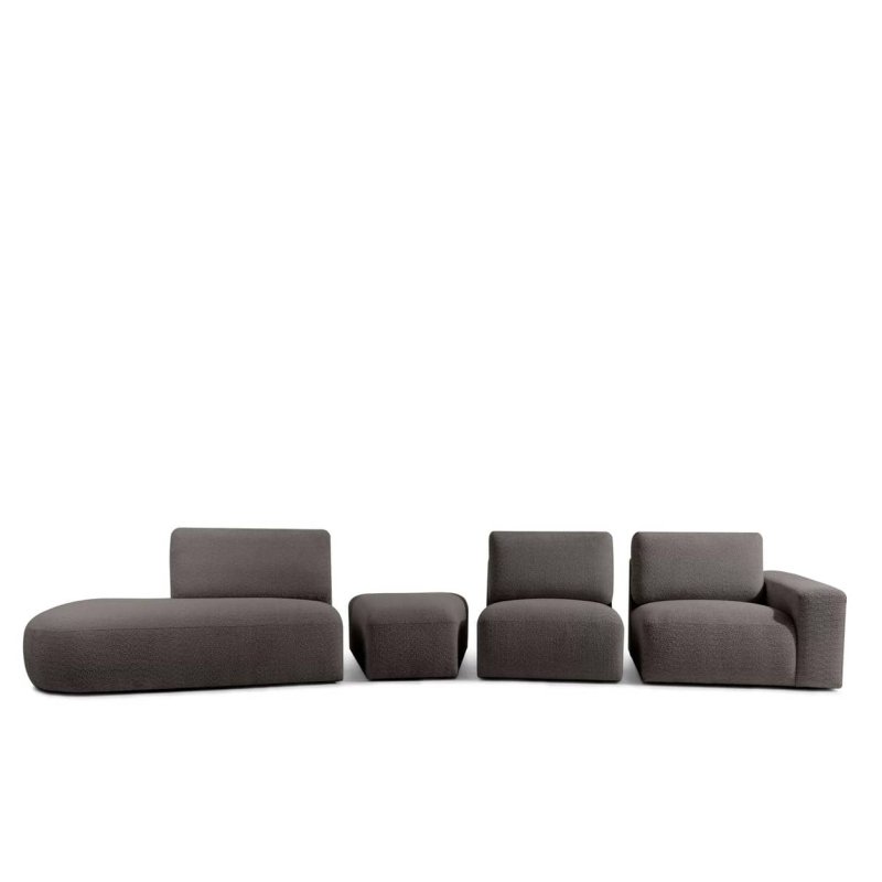 Kampinė sofa ZUCO, ruda, kairinė/dešininė, 430x105x84 cm