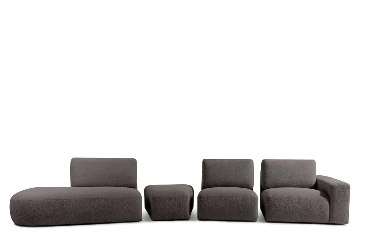 Kampinė sofa ZUCO, ruda, kairinė/dešininė, 430x105x84 cm