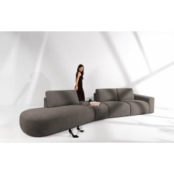 Kampinė sofa ZUCO, ruda, kairinė/dešininė, 430x105x84 cm