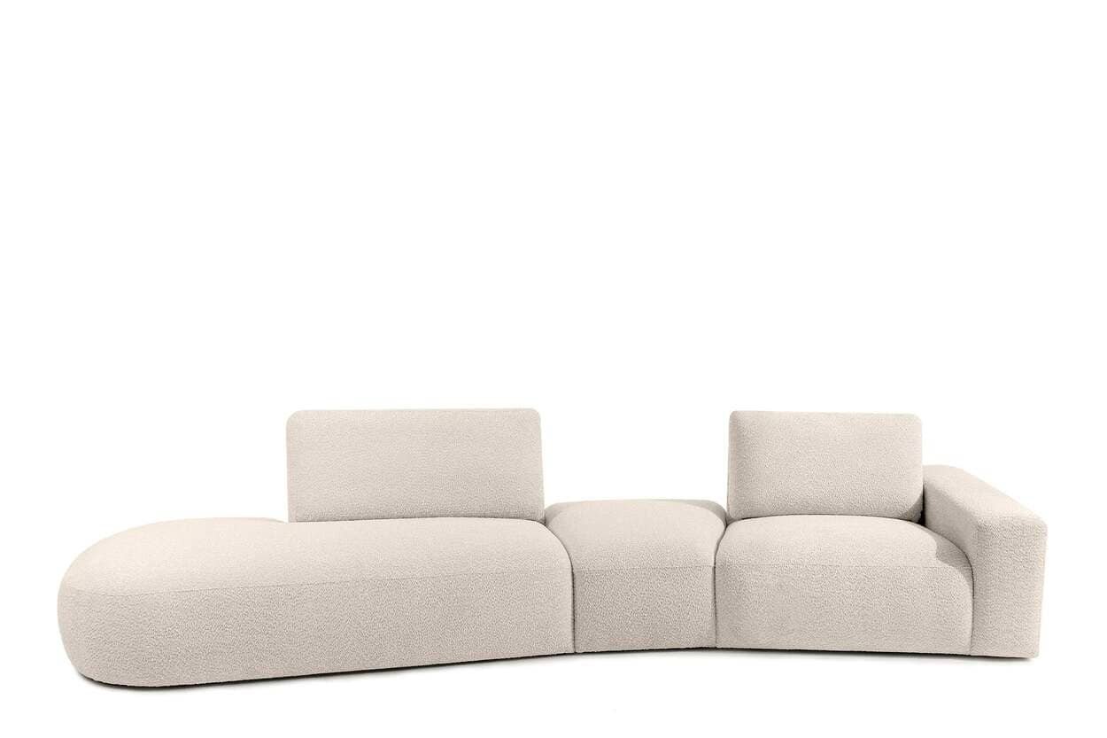 Kampinė sofa ZUCO, smėlio, kairinė/dešininė, 350x105x84 cm