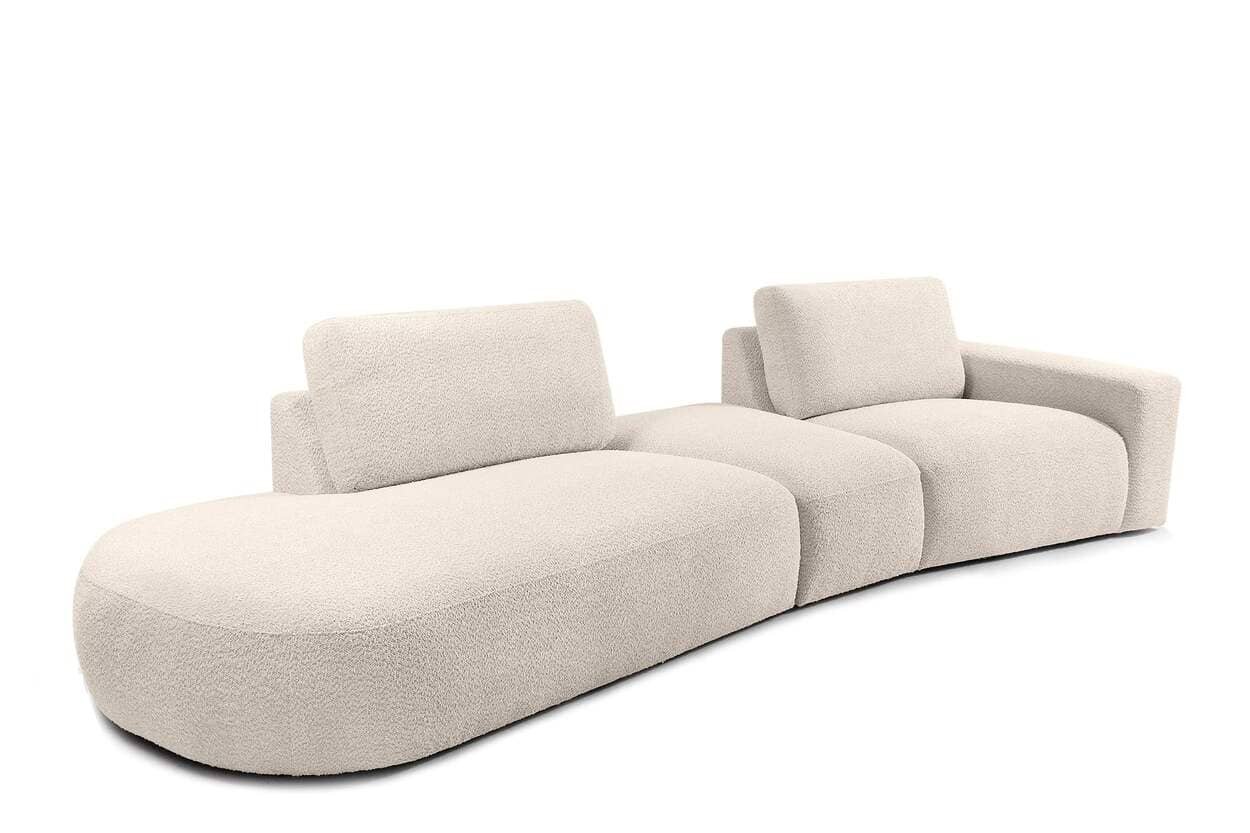 Kampinė sofa ZUCO, smėlio, kairinė/dešininė, 350x105x84 cm