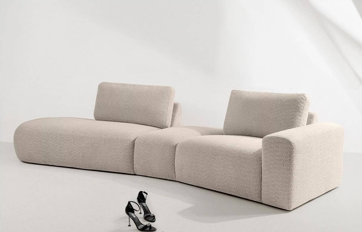 Kampinė sofa ZUCO, smėlio, kairinė/dešininė, 350x105x84 cm