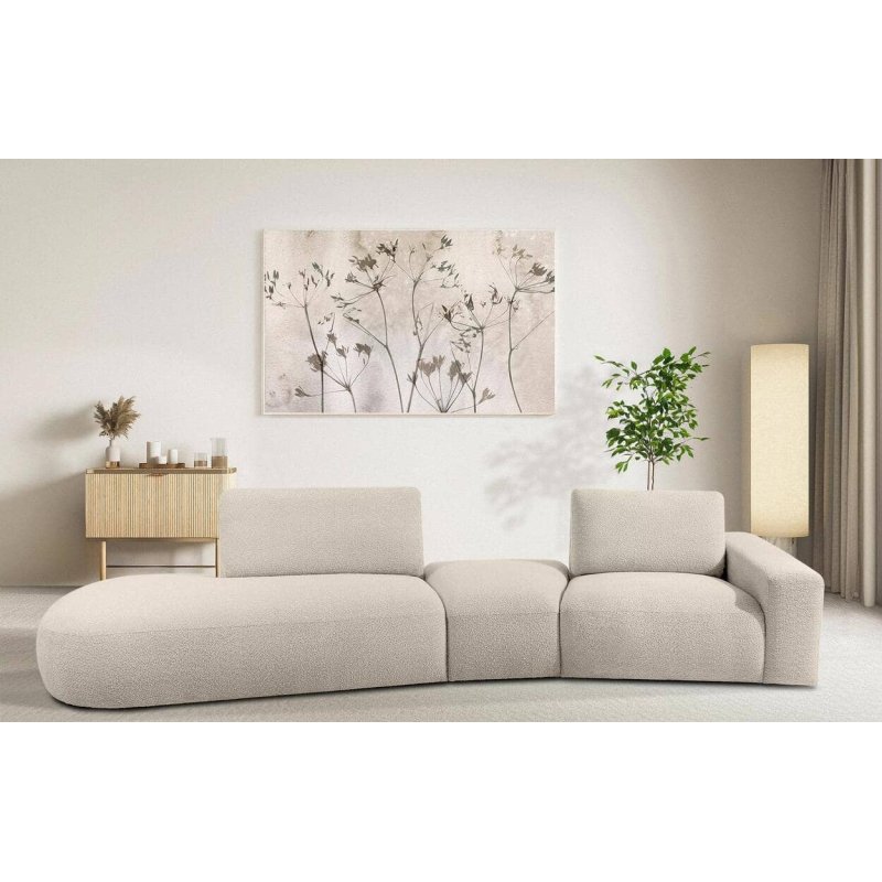 Kampinė sofa ZUCO, smėlio, kairinė/dešininė, 350x105x84 cm