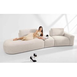 Kampinė sofa ZUCO, smėlio, kairinė/dešininė, 350x105x84 cm