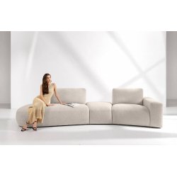 Kampinė sofa ZUCO, smėlio, kairinė/dešininė, 350x105x84 cm