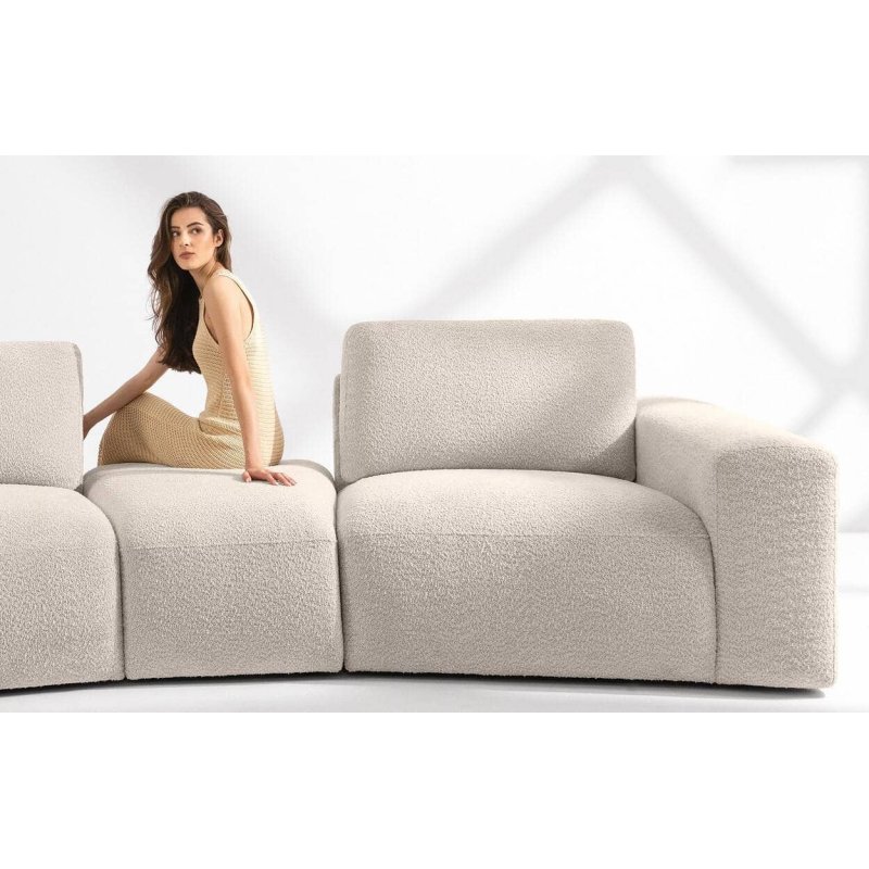 Kampinė sofa ZUCO, smėlio, kairinė/dešininė, 350x105x84 cm