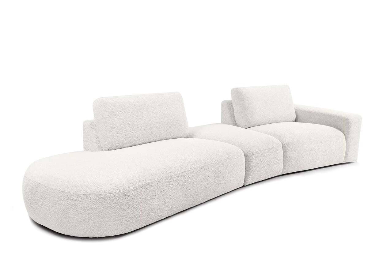 Kampinė sofa ZUCO, ecru, kairinė/dešininė, 350x105x84 cm