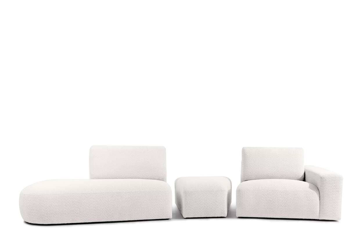 Kampinė sofa ZUCO, ecru, kairinė/dešininė, 350x105x84 cm