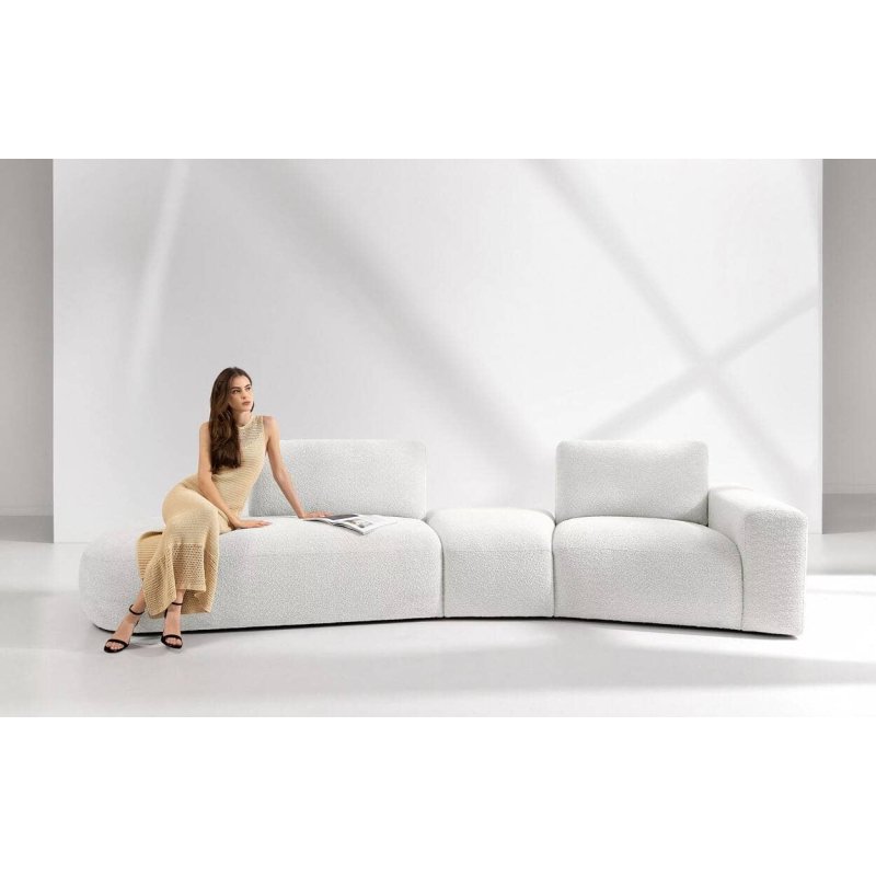 Kampinė sofa ZUCO, ecru, kairinė/dešininė, 350x105x84 cm