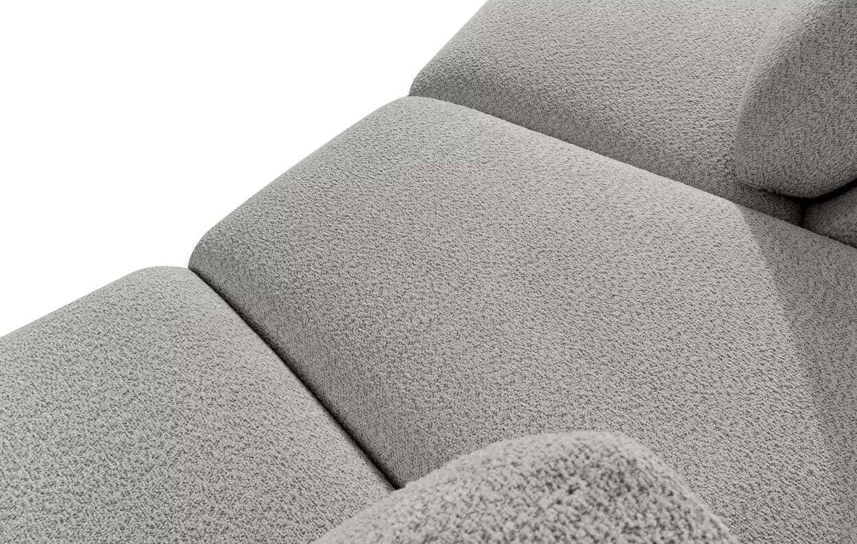 Kampinė sofa ZUCO, pelenų, kairinė/dešininė, 350x105x84 cm